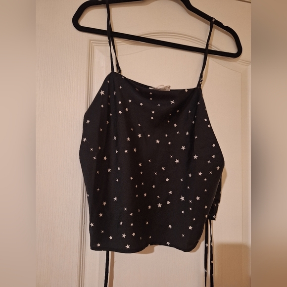Black Starry Women's‎ Top Pink Rose size large tank top - Picture 1 of 3